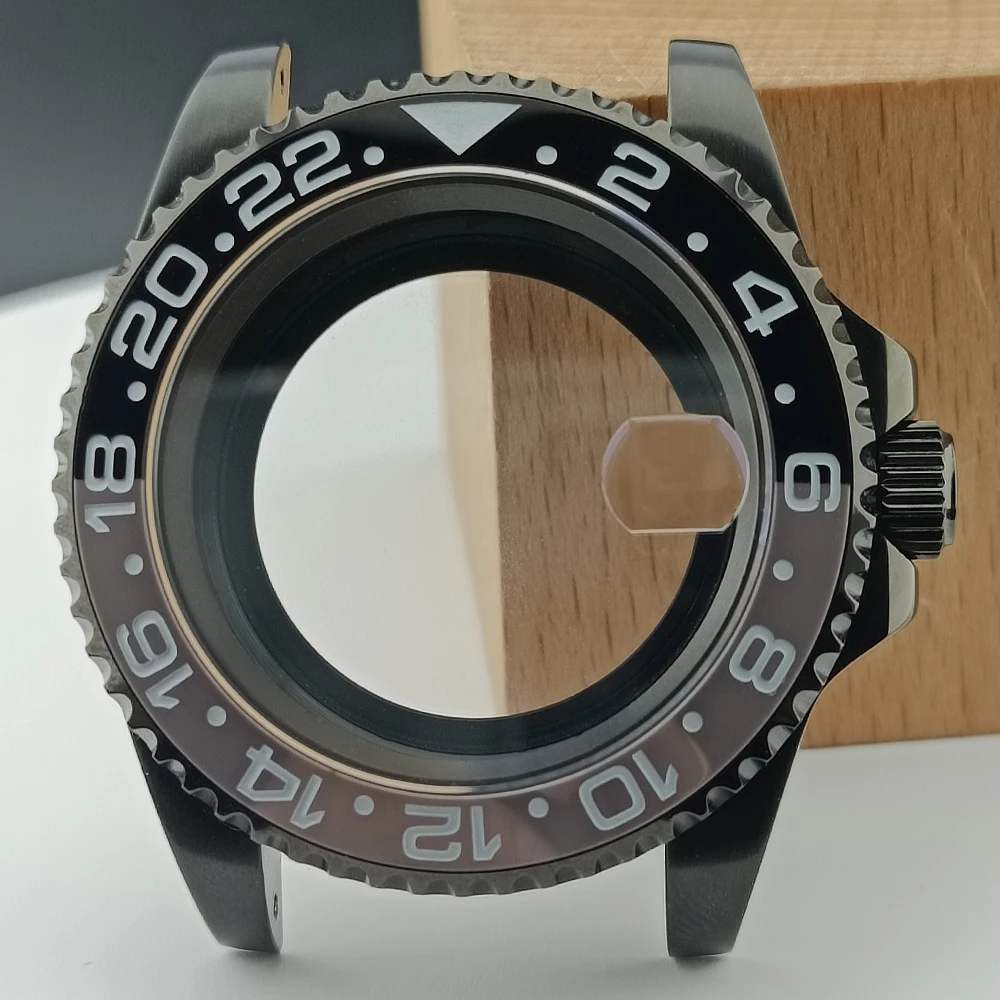Premium 40.5MM Sapphire Glass GMT Case with Bidirectional Rotating Bezel for 28.5MM Dial and 20mm Strap