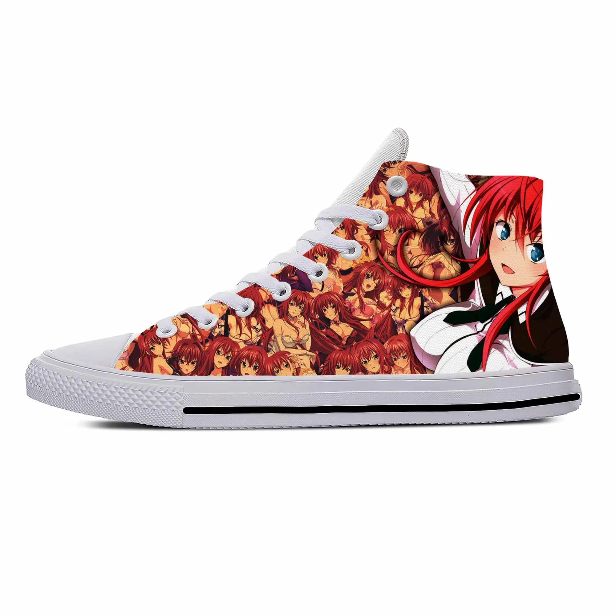 

Anime Manga Cartoon High School DxD Rias Gremory Casual Cloth Shoes High Top Lightweight Breathable 3D Print Men Women Sneakers