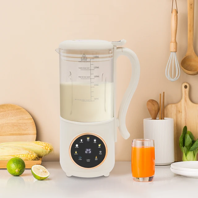 Machine à lait de soja, presse-agrumes de 1400ML, 1,4 l, avec 16 lames, pour plantes faites maison, avoine, amande, céréales, boissons 1