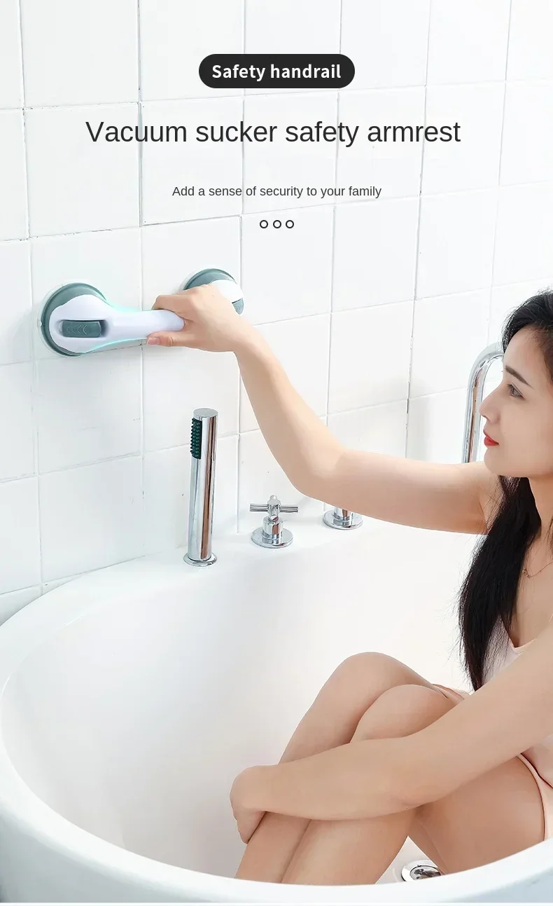 Description Picture 2 of itemToilet Safe Grab Anti Slip Elderly Safety Helping Handle Shower Handle Support Bathroom Bar Vacuum Sucker Suction Cup Handrail