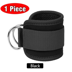Adjustable Fitness Ankle Straps with D-Ring Support for Leg Workouts and Safety (JK BLACK)
