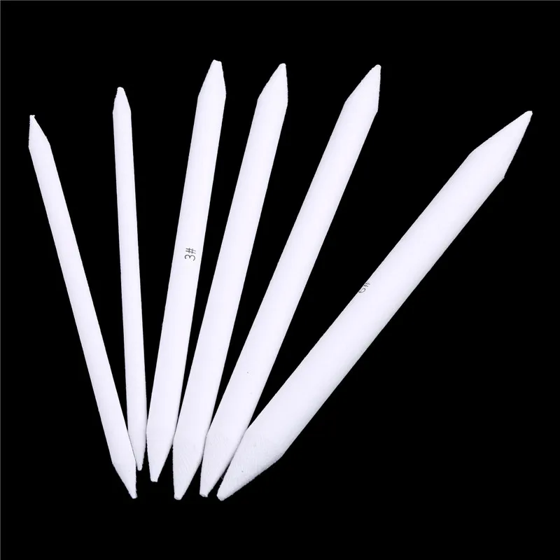 Blending Smudge Stump Stick Tortillon Sketch Art Drawing Pen Tool sketch drawing art set 6pcs/set White