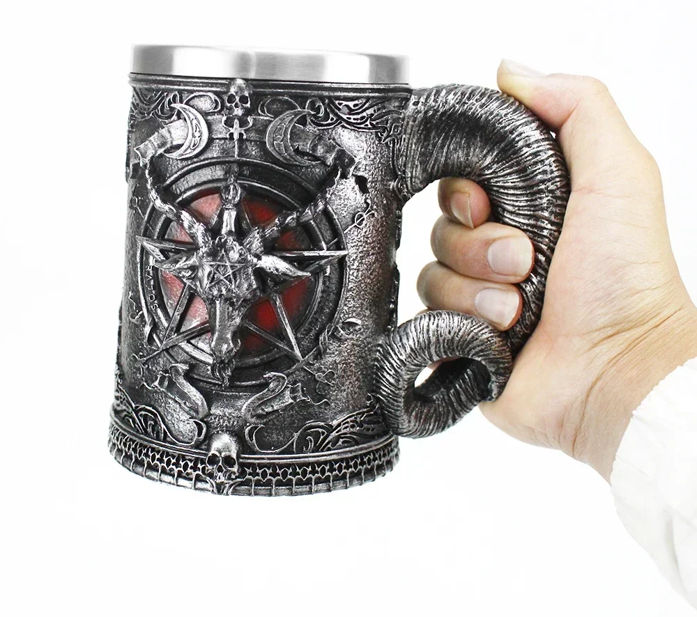 Creative 3D Gothic Wine Goblet Style Contain Dragon Claw Viking Skull Skeleton Halloween Gifts Bar Punk Wine Glass Drinkware Cup