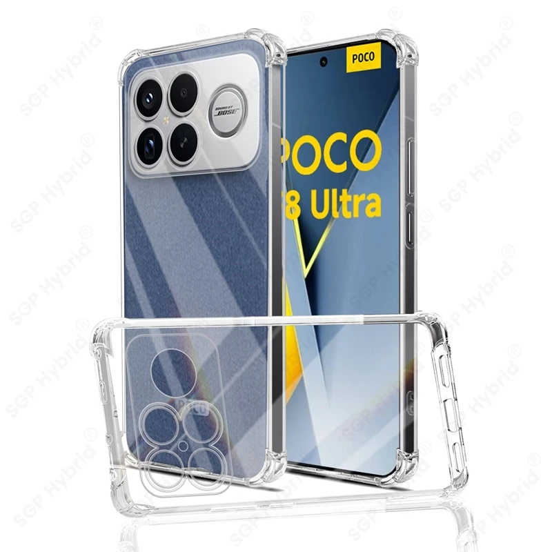 Luxury Shockproof Transparent Phone Case with Soft Bumper Cover