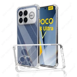 Luxury Shockproof Transparent Phone Case with Soft Bumper Cover for Poco F8 Ultra (Transparent)