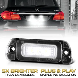 2Pcs Canbus Error Free Led Number Plate Lights Bulbs For Mercedes Benz W164 X164 W251 ML GL R Class License Plate Lamp White