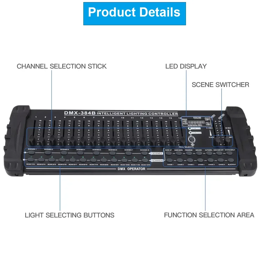DMX-384B インテリジェントライティングコントローラー International Standard DMX 384 Controller Controller Moving Head