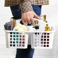 Plastic Shower Caddy Basket with Compartments, Portable Cleaning Supply Storage Organizer with Handle for College Dorm Bathroom 5