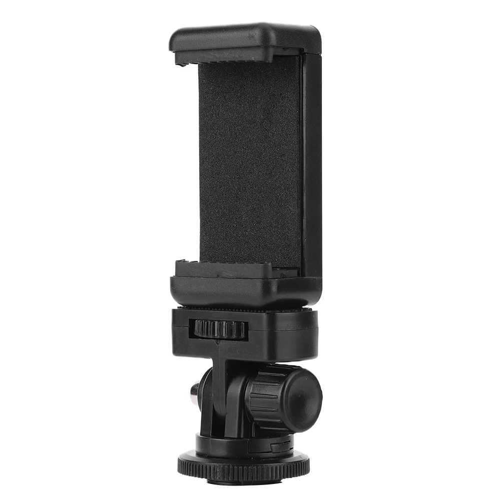 Phone Tripod Holder Clip with Cold Shoe Mount RotateAdjustable Clamp Holder for iPhone Samsung for Canon Nikon Sony DSLR Camera