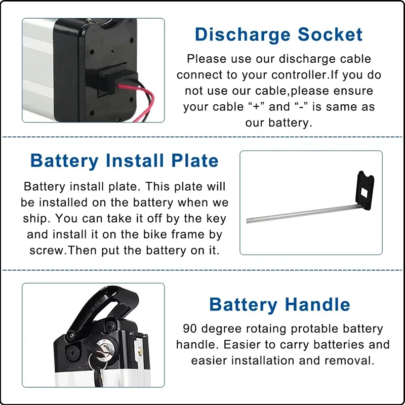 E bike 48V 50ah Battery Electric Bike Bafang 1500W Motor 48V 20ah 35ah 40ah 30ah Lithium Battery Silverfish