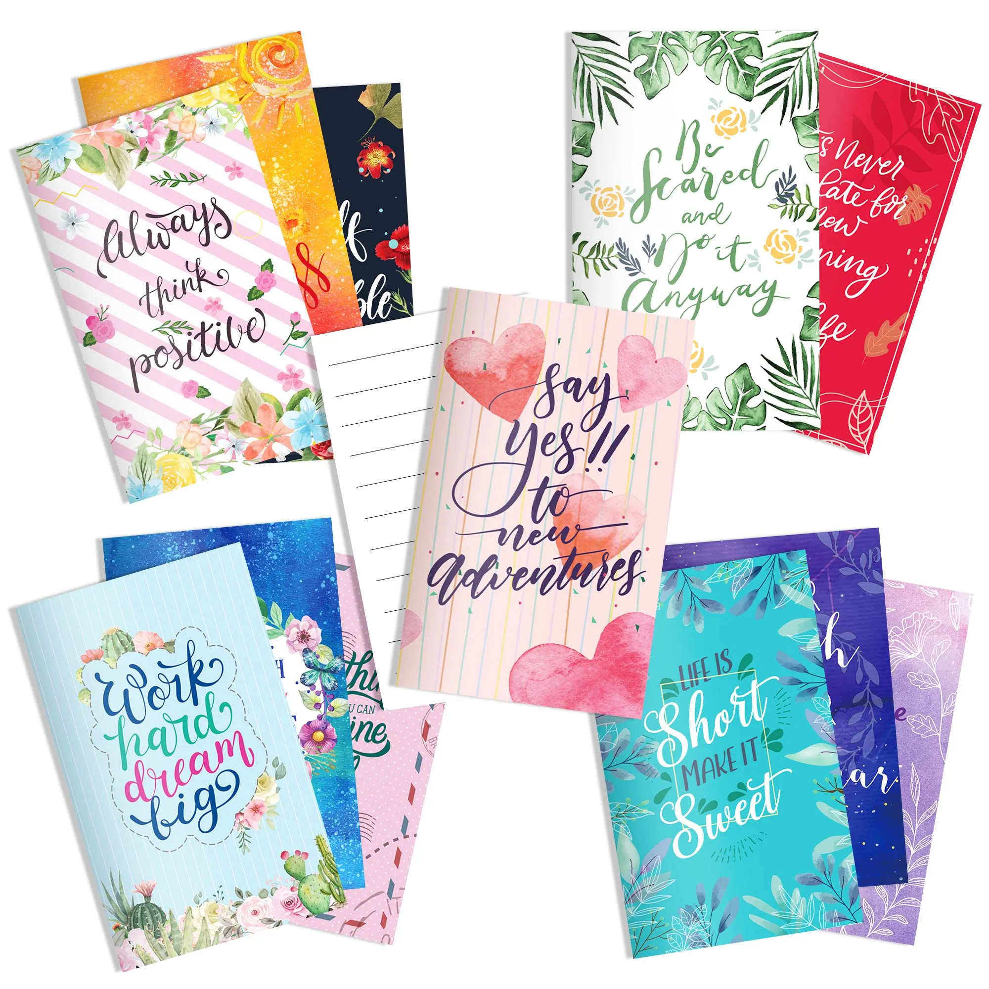 12pcs Mini Motivational Notebook Inspirational Quotes Pattern Memo Pad Notepads Students Journal Pocket Notebook Party Supplies - 2