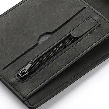 Multi-card Slot Men Wallet Fashion Folding Large-capacity Coin Purse PU Leather Short Purse 4