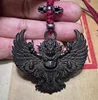 2.1''Old Tibet Tibetan Sky Iron Redpoll Winged Garuda Bird Eagle Buddha Pendant 2