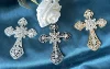 1pc Handmade Vintage Metal Button Crystal Pearl Flower Center Alloy Flatback Rhinestone Buttons Cross Craft Decoration