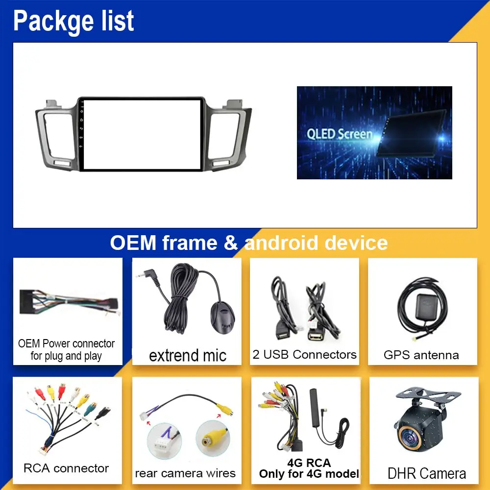 Android 14 car stereo for Toyota RAV4 LHD Radio Player 2014 2015 Car Radio Touch Auto Carplay DSP GPS Car Screen No 2Din DVD