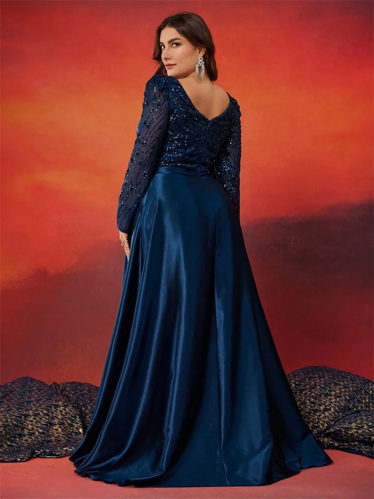 green emerald velvet dress Long Sleeve Cross Over Floor-Length Evening Dress main image 0