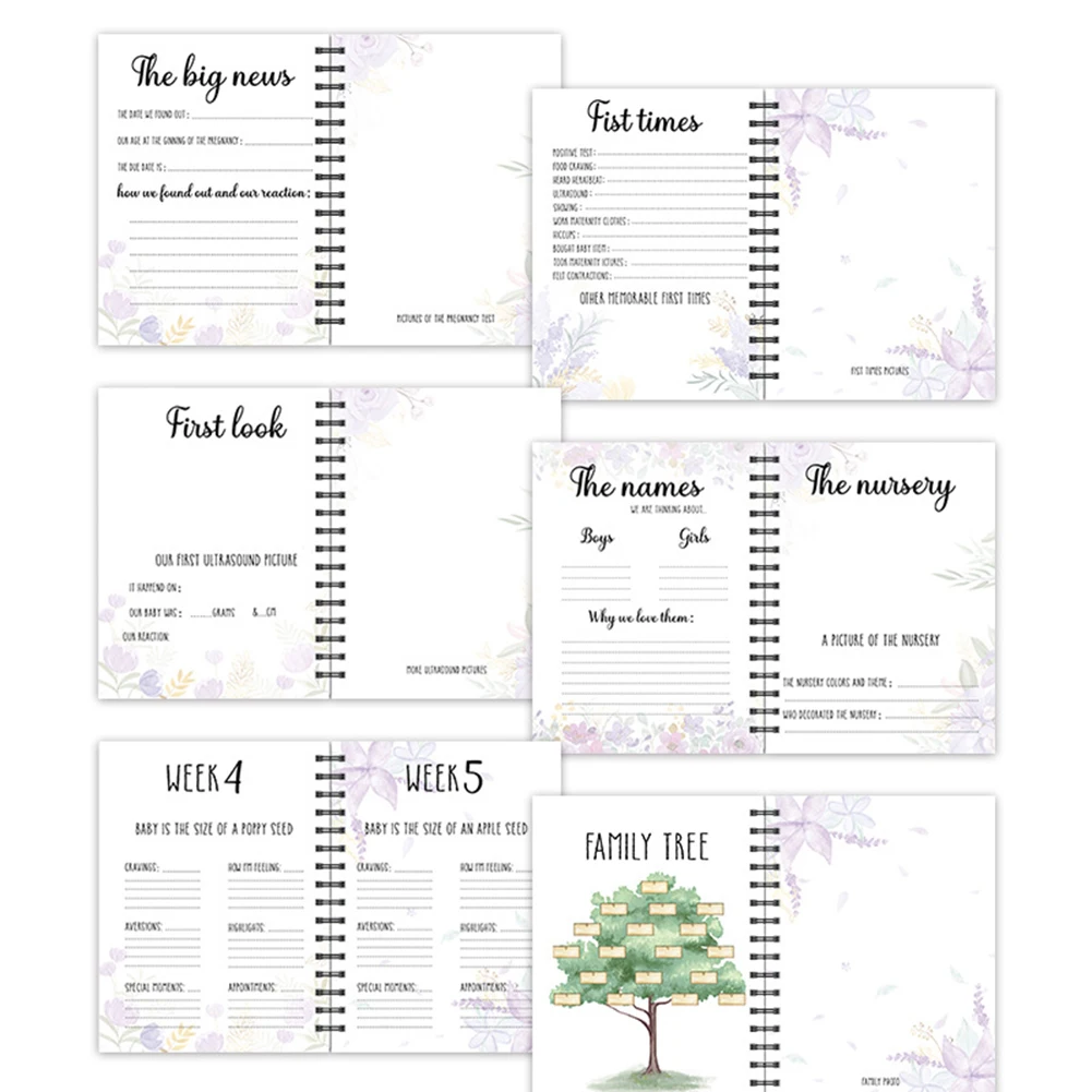 Pregnacy Journey Memory Books 40 Weeks Pregnancy Journal The Baby Keepsake Books Planner Present For New Parent 4