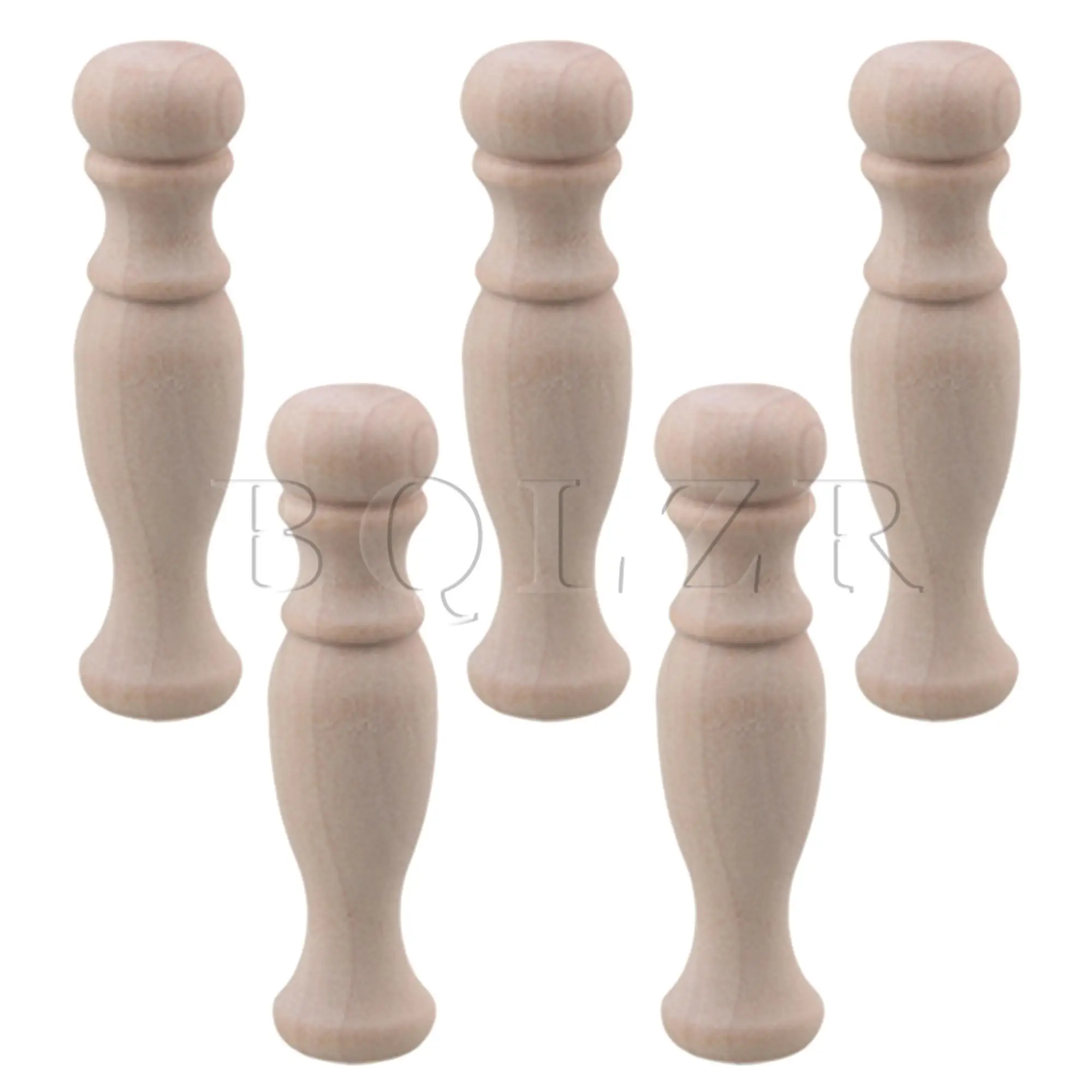 

BQLZR 5Pcs Unpainted Wooden Baluster Spindles Set for DIY Supplies 2.76"x0.71"