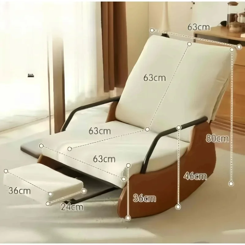 Nordic Style Leisure Chair Balcony Comfortable Lazy Sofa Rocking Reclining Chair Single Courtyard Living Room Bedroom Nap Chair