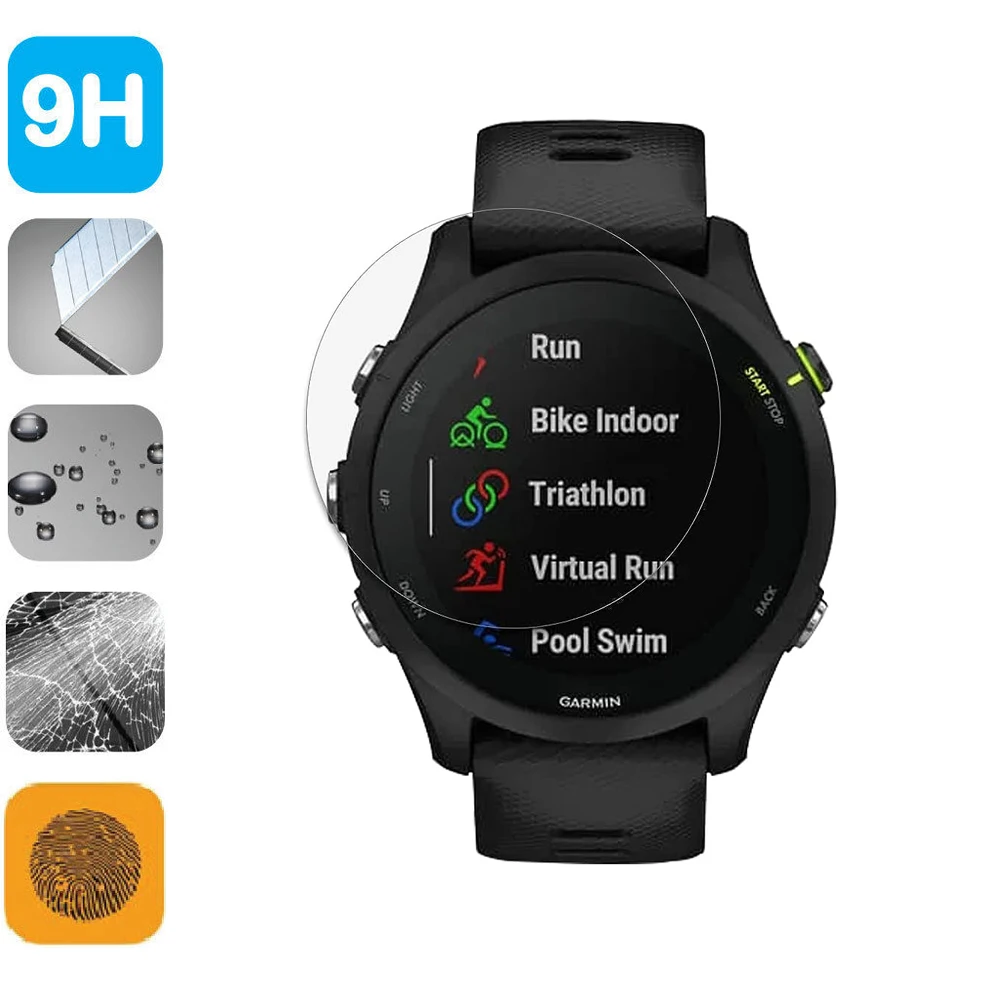 2Pcs 9H Proteggi Schermo In Vetro Temperato Per Garmin Forerunner 255 Forerunner255 255 Music Smartwatch Lcd Shield Film Accessori