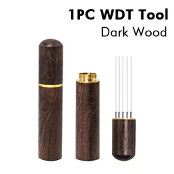 Premium Wood Handle Espresso Stirrer - Barista Coffee Needle Distributor Tool (1PC WDT Tool - Dark)