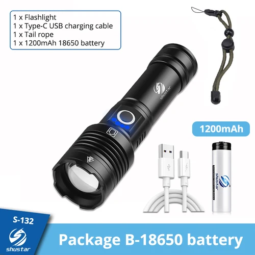 16 코어 XHP160 높은 전원 손전등 LED 토치 랜 턴 알루미늄 합금 전술 손전등 방수 Zoomable 사냥 조명 8