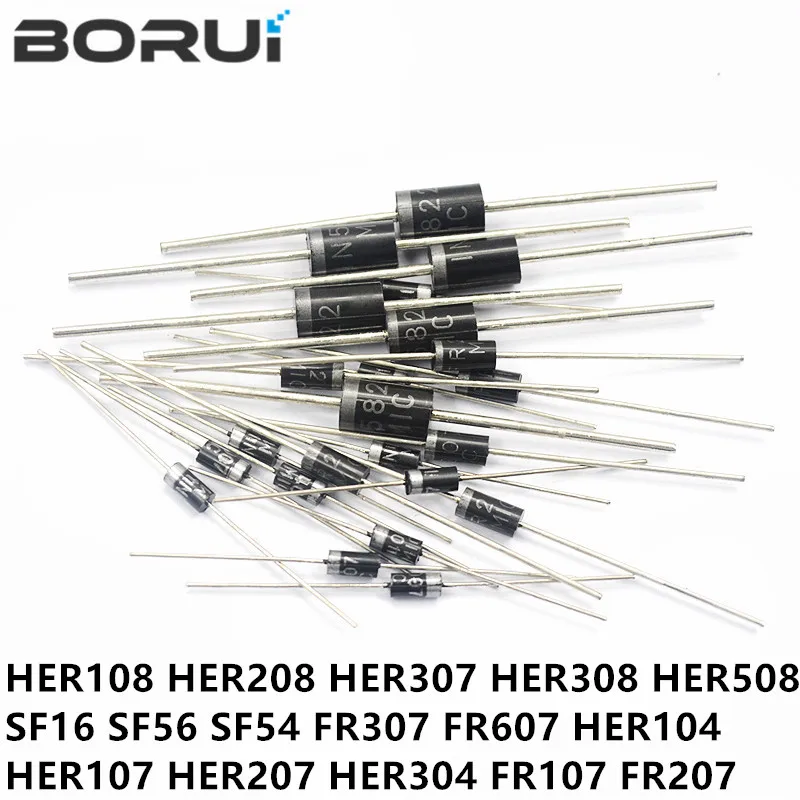 20PCS Rectifier Diode HER108 HER208 HER308 HER508 SF24 SF26 SF28 FR307