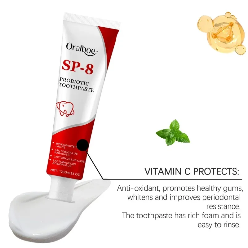 Probiotic Whitening Toothpaste Stain Removing Super Probiotic-8 Long Lasting Fresh Breath Enzyme Toothpaste Brightening Teeth