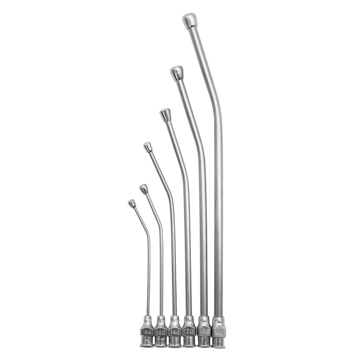 6 Pcs Pet Elbow Gavage Needle Feeding Kit Curved Gavage Tubes Bird Feeding Feed Needles Set Mice/Parrots/Birds/Poultry