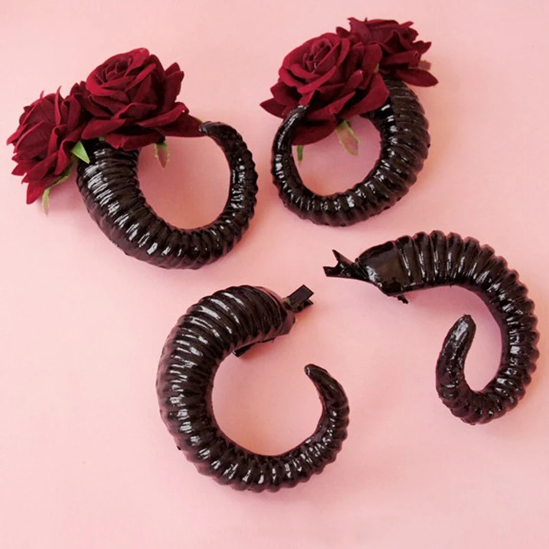 Hair Clips Cosplay Sheep Horns Hairpin Costumes Prop Hair Accessories Devil Horn Barrettes Halloween Party hair accessories