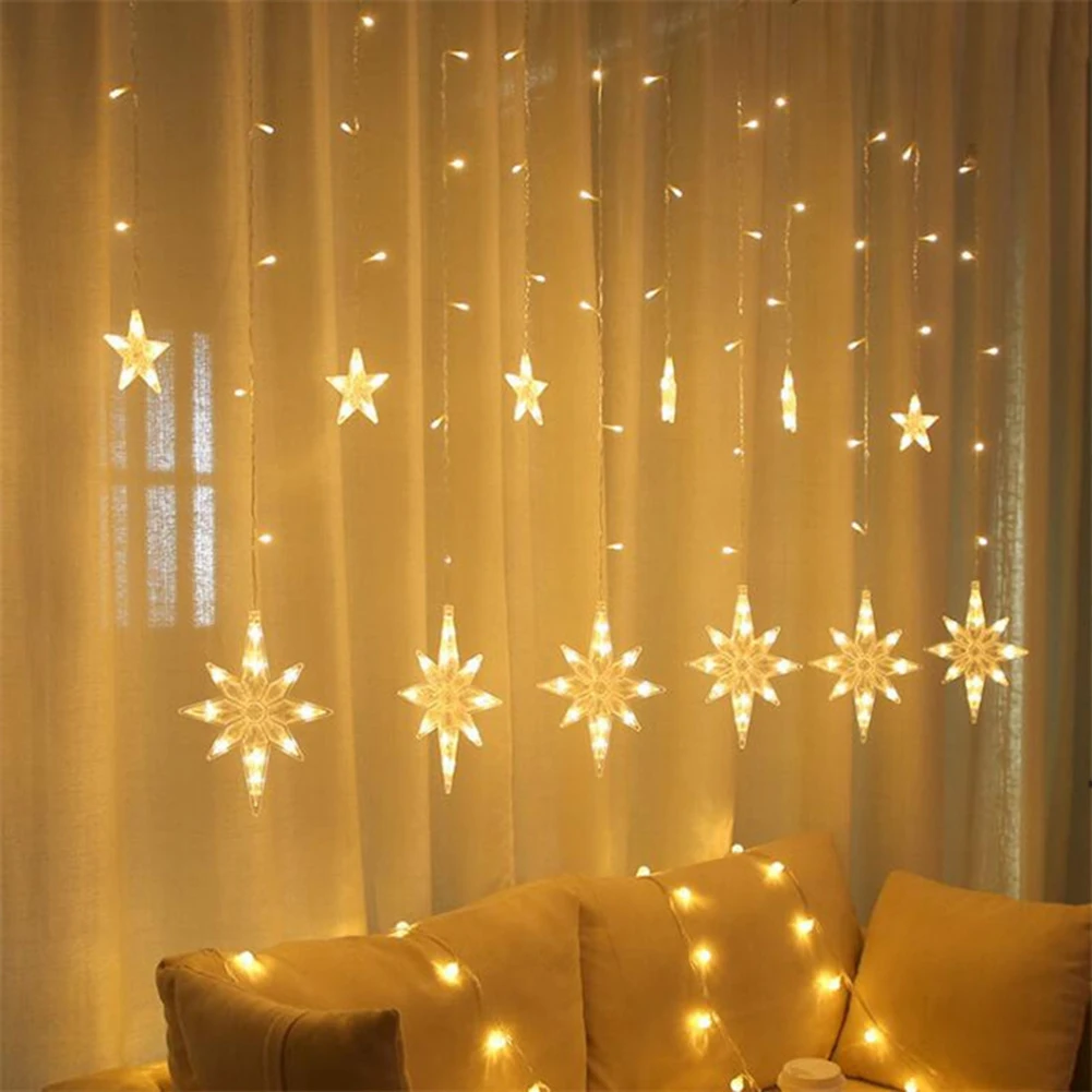 home depot outdoor string lights LED Curtain Garland Window String Lights Fairy Christmas Wedding Holiday Decoration Waterproof Party Lamp Lanyard fairy lights in room