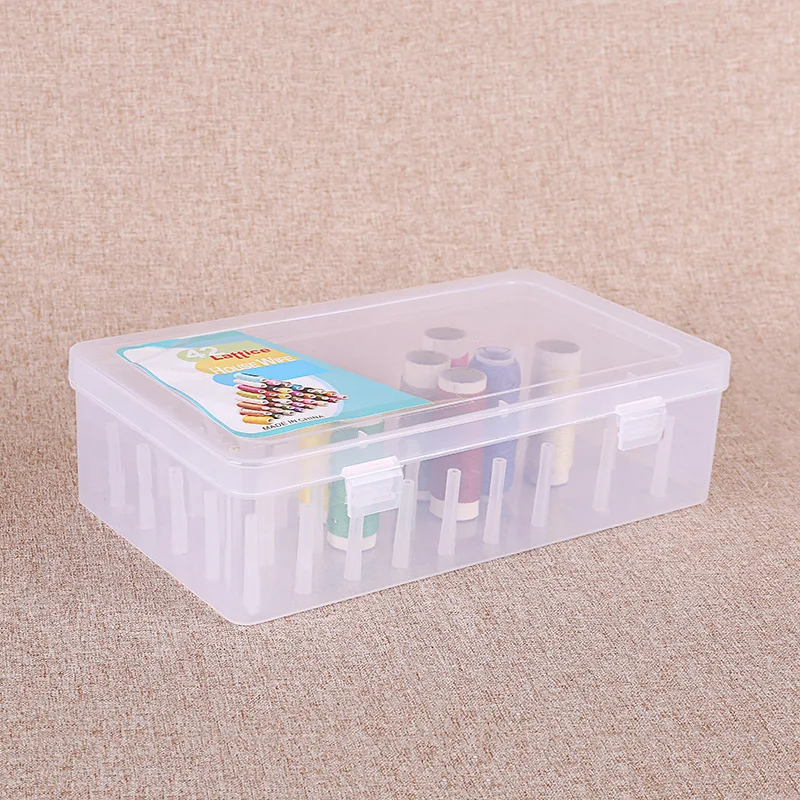Clear Sewing Thread Storage Box 42 Pieces Spools Bobbin Carrying Container Case Spool Organizing Sewing Storage Bag sewing storage box sewing thread box