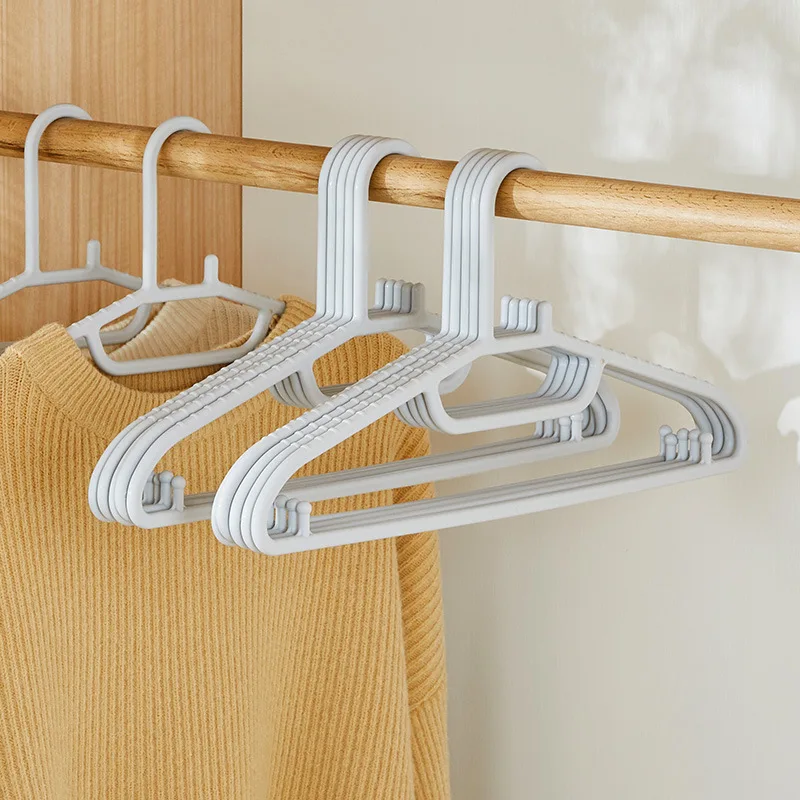 

10PCS Plastic Clothes Hangers Coat Hangers for Clothing Stores Anti-slip Drying Rack Wardrobe Space Saver Closet Organizer