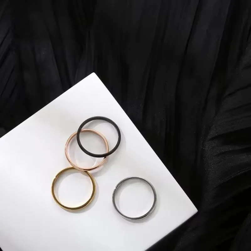 Minimalist Rings Fashion Simple Thin Stackable Ring 2mm Wide Stainless Steel Rings for Women Men Stainless Steel Jewelry Twist