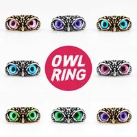 Stainless Steel Owl Ring Men Women Couple Athena Lucky Rings Prophecy Vintage Trendy Jewelry Creativity Best Gift Dropshipping 1