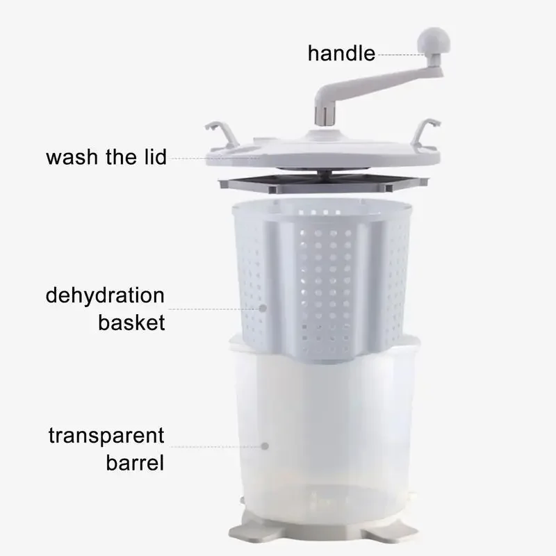 Portable Manual Non Electric Washing Machine Baby Clothes Washer Suitable For Dormitory Apartment Camping Hand Crank Washer