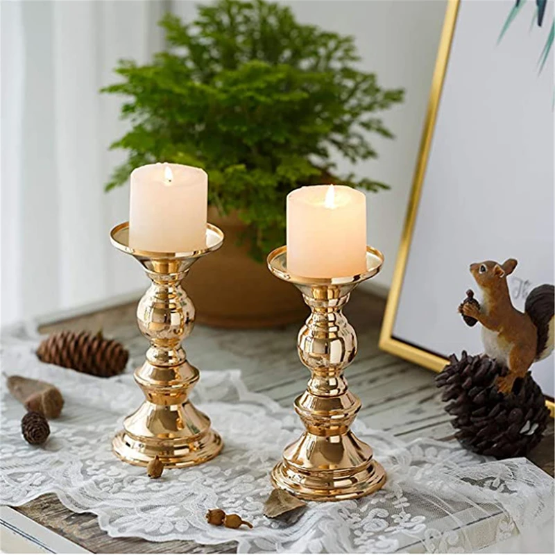Candlestick Holder Metal Candle Base Traditional Shape For Candles Wedding Party Decoration