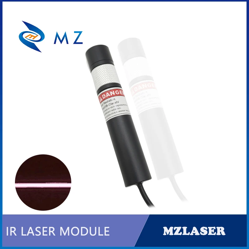 적외선 라인 레이저 모듈 조정 가능한 포커싱 D18mm 940nm 300mW 500mW 5V 12V 24V 긴 수명 50,000시간 산업용 등급