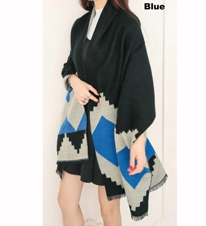 Autumn Winter Wool Spinning Warm Pattern Long Scarf Shawl Pashmina Wrap