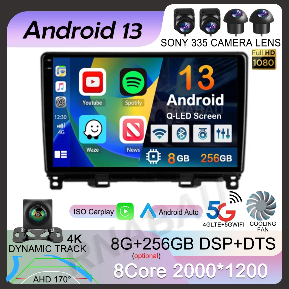 

Автомагнитола Carplay, Android 13, Wi-Fi + 4G для Honda Jazz 4, 2020, 2021, 2022, мультимедийный плеер, навигация, головное устройство, стерео DSP