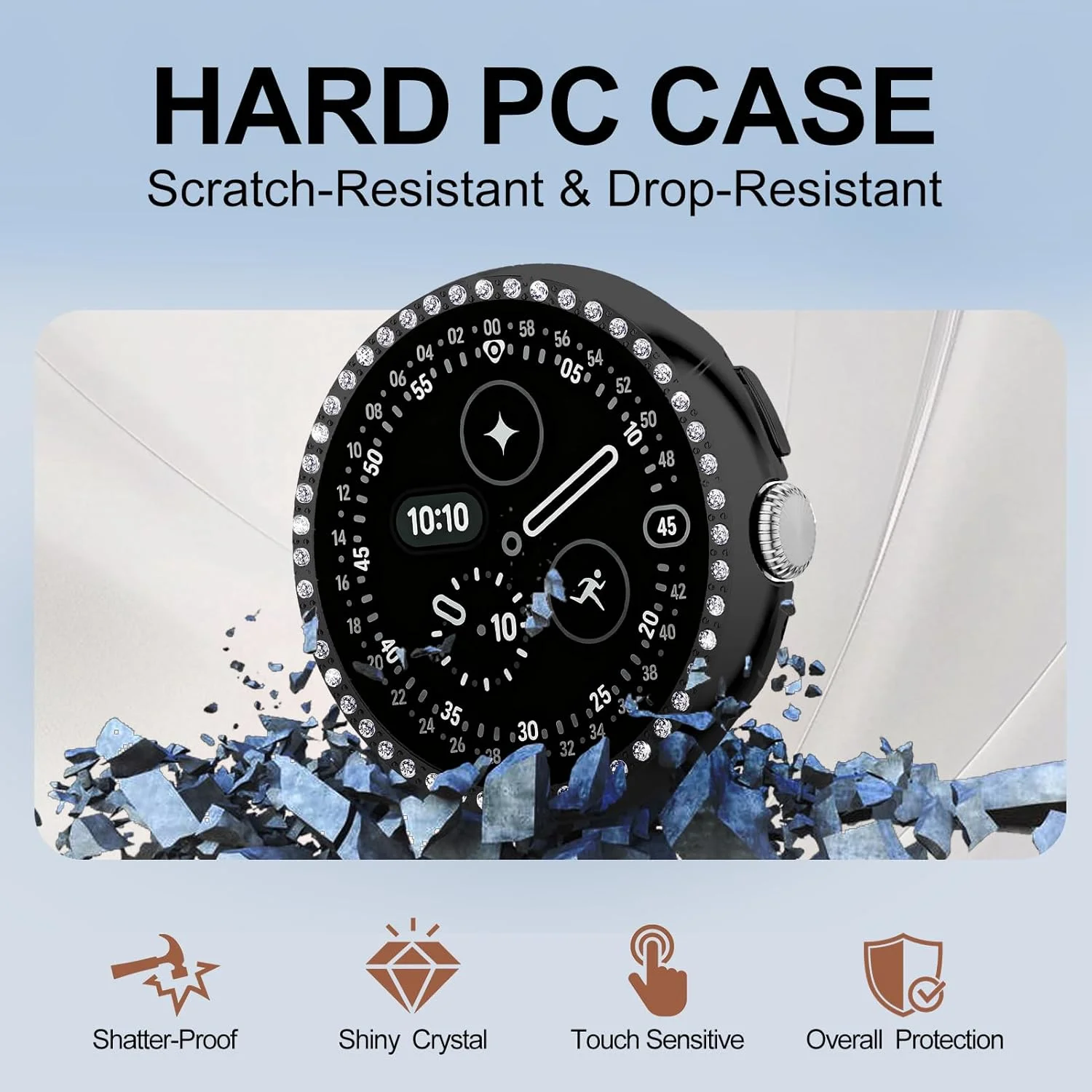 Bling Diamond Glitter Hard PC Watch Case Cover