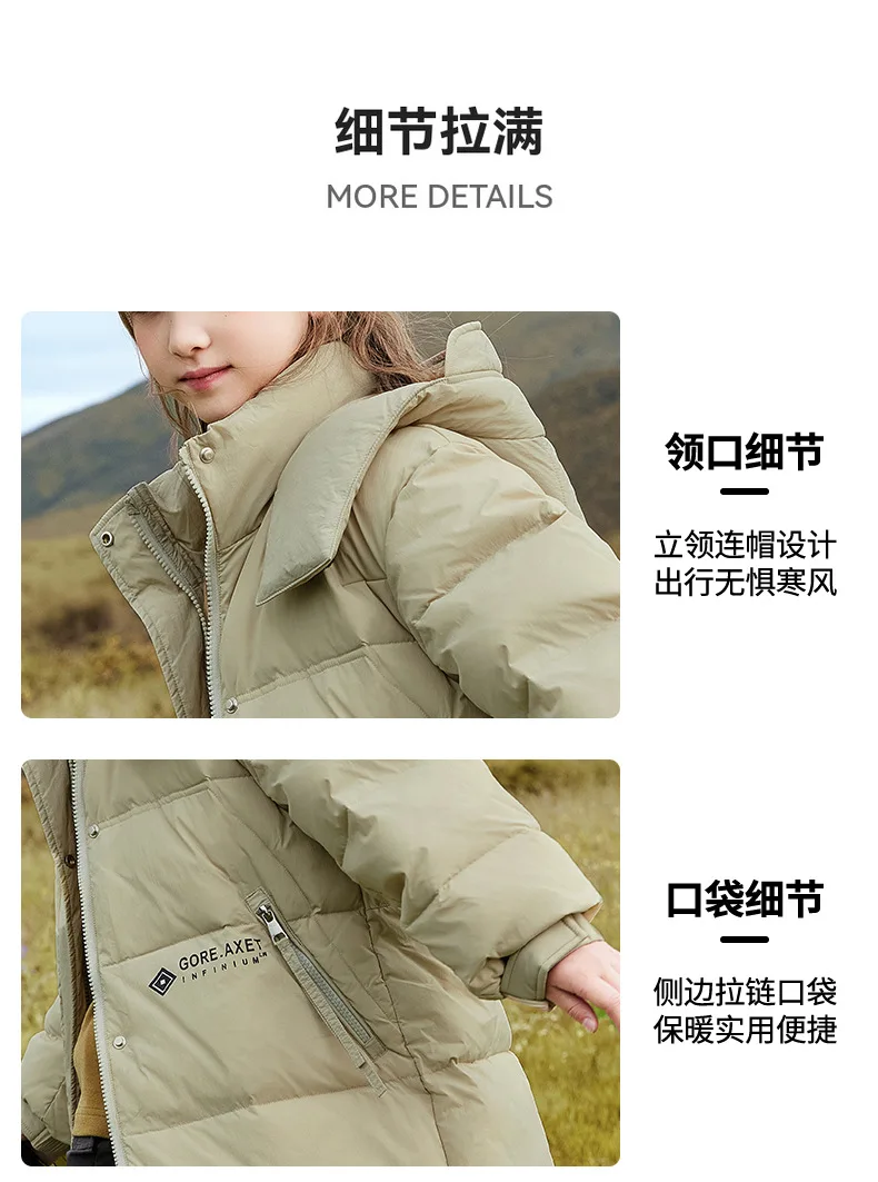 OLEKID 2025 Winter Kinder Daunenjacke Mit Kapuze Dicke Warme Lange Teenager Daunenjacke Mantel 6-14 Jahre Kinder Parka Oberbekleidung Outfit – Detail 12