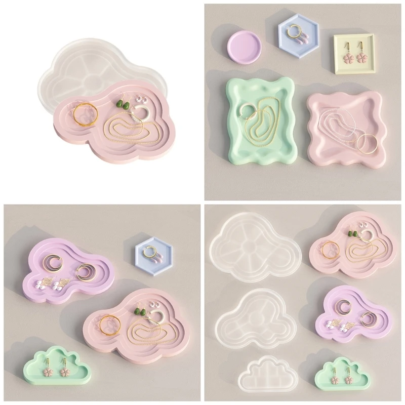 

Cloud Storage Tray Molds Gypsum Plsater Silicone Mold Jewelry Display Epoxy Resin Mold Irregular