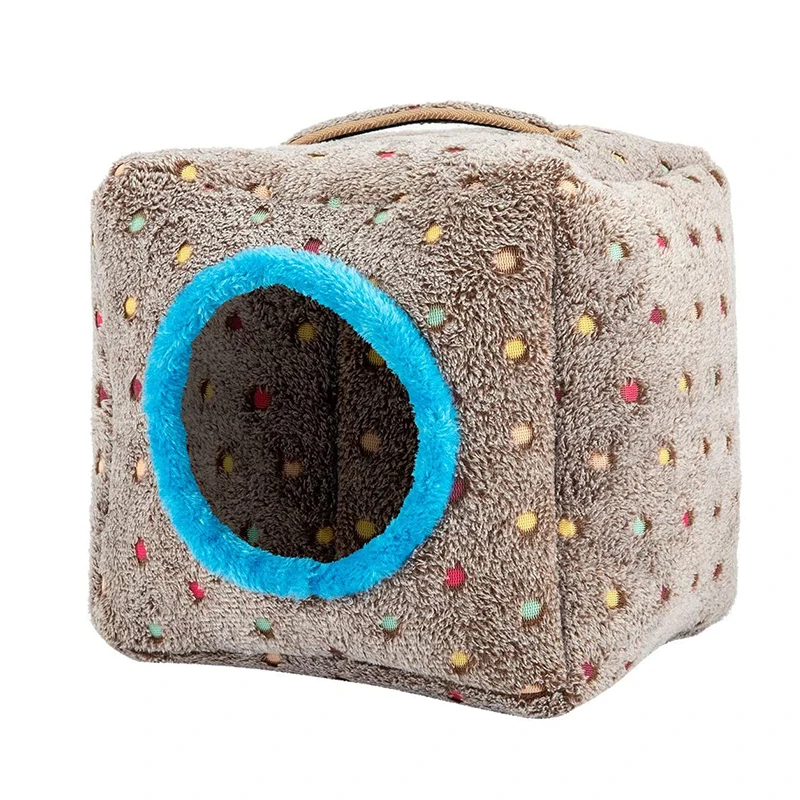 Warm Plush Birds House Hanging Hideaway Cave Nest Bed Bird Toy for Large Birds Macaws African Grey Cockatoos Parrots Winter bird house bird toys