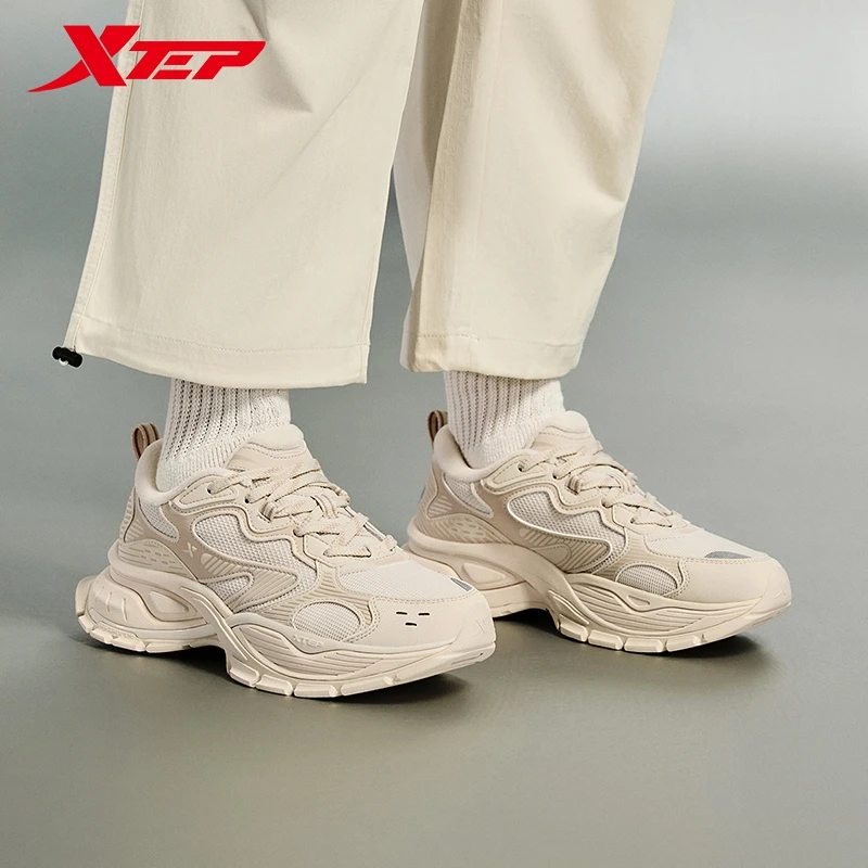 Xtep Basque Men's Casual Shoes Winter Comfortable Support Old Daddy Shoes Height-increasing Retro Sports Shoes