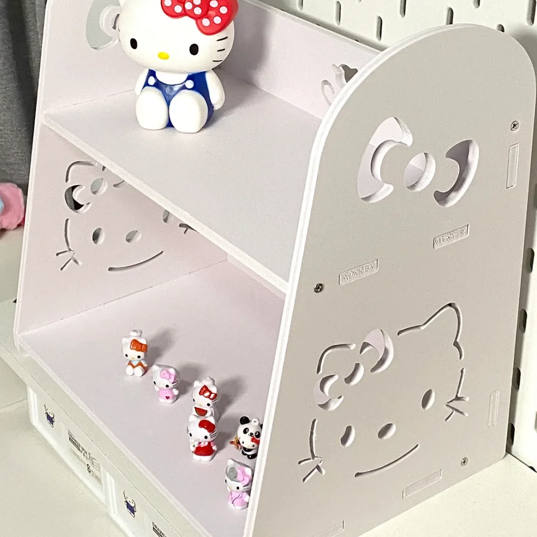 

Hello Kitty Kuromi Cinnamoroll Bookshelf Cartoon Sanrio Multi Functional Organizing Shelf Dormitory Finishing Storage Rack