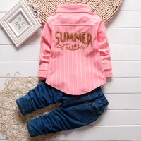 طقم قميص وسراويل بربطة عنق للأطفال ، ملابس جينز ، ملابس كاجوال للأطفال الصغار ، ملابس صيفية للأطفال ، ملابس للأولاد ، طفل ، رضيع ، 2 ، BC1219 3