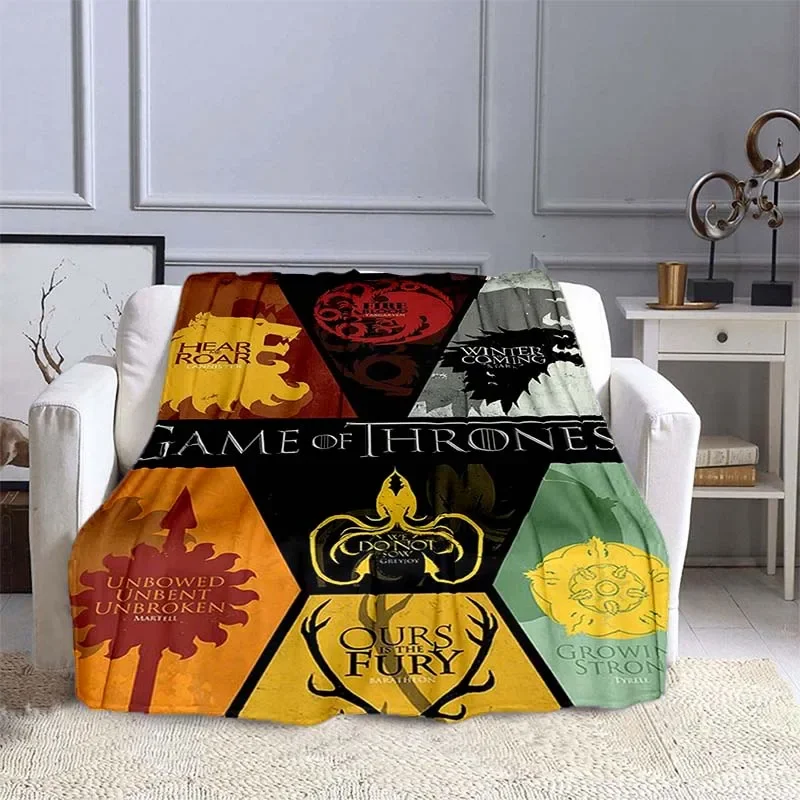 

3D Game A Song of Ice and Fire Throne Power Print Gift Lunch Blanket Sofa Quilt Portable Travel Winter Warm Soft Blanket