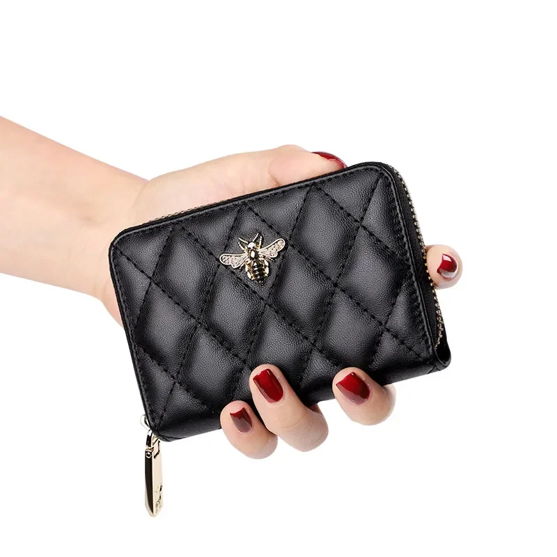 Wallet women's leather new women's card bag short anti-theft brush small pocket purse money clip fashion bag