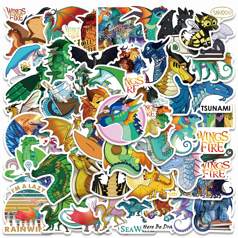 

10/50Pcs Hot Anime Wings of Fire Stickers Funny Cool Decals For Kid Laptop Luggage Guitar Cars Scrapbook Phone Graffiti Stickers